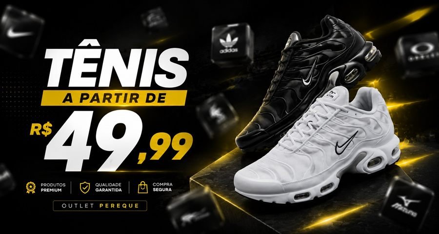 Tênis a partir de R$ 49,99
